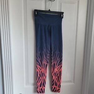 Navy and Pink Ombre Leggings ADIDAS AEROREADY YOGA PANTS ATHLETIC